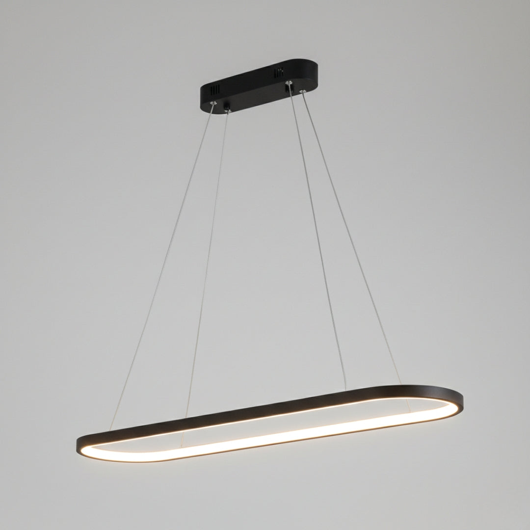 Kronleuchter hängend LED aus Aluminium im Design abgerundet