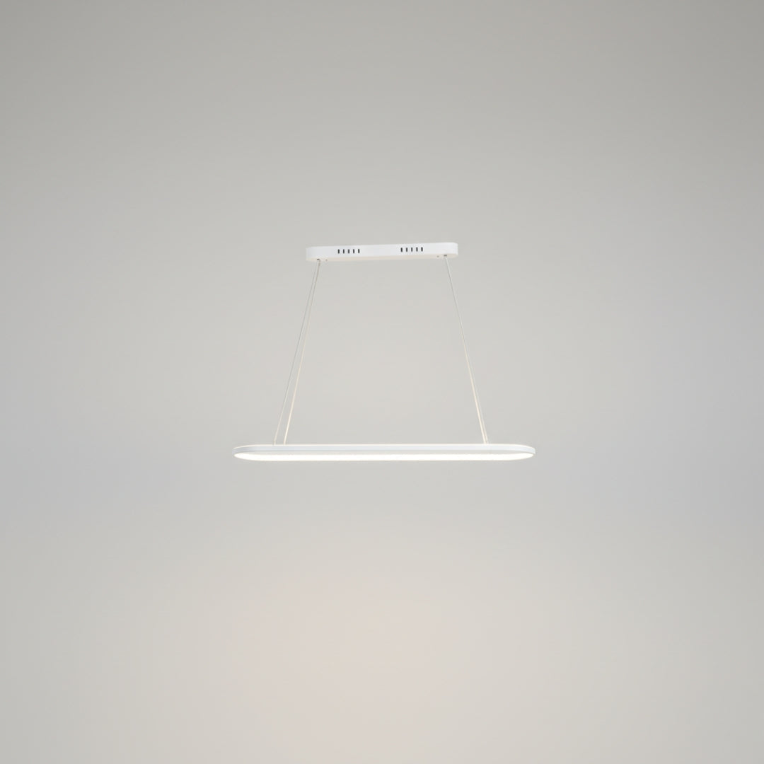 Kronleuchter hängend LED aus Aluminium im Design abgerundet