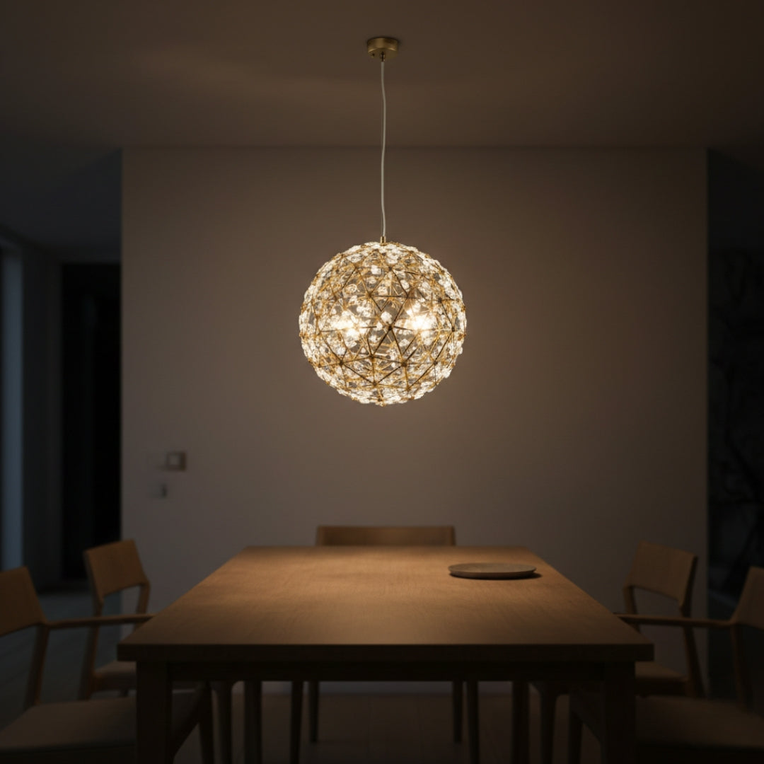 Kronleuchter Pendelleuchte LED Loft aus Edelstahl Spark Ball