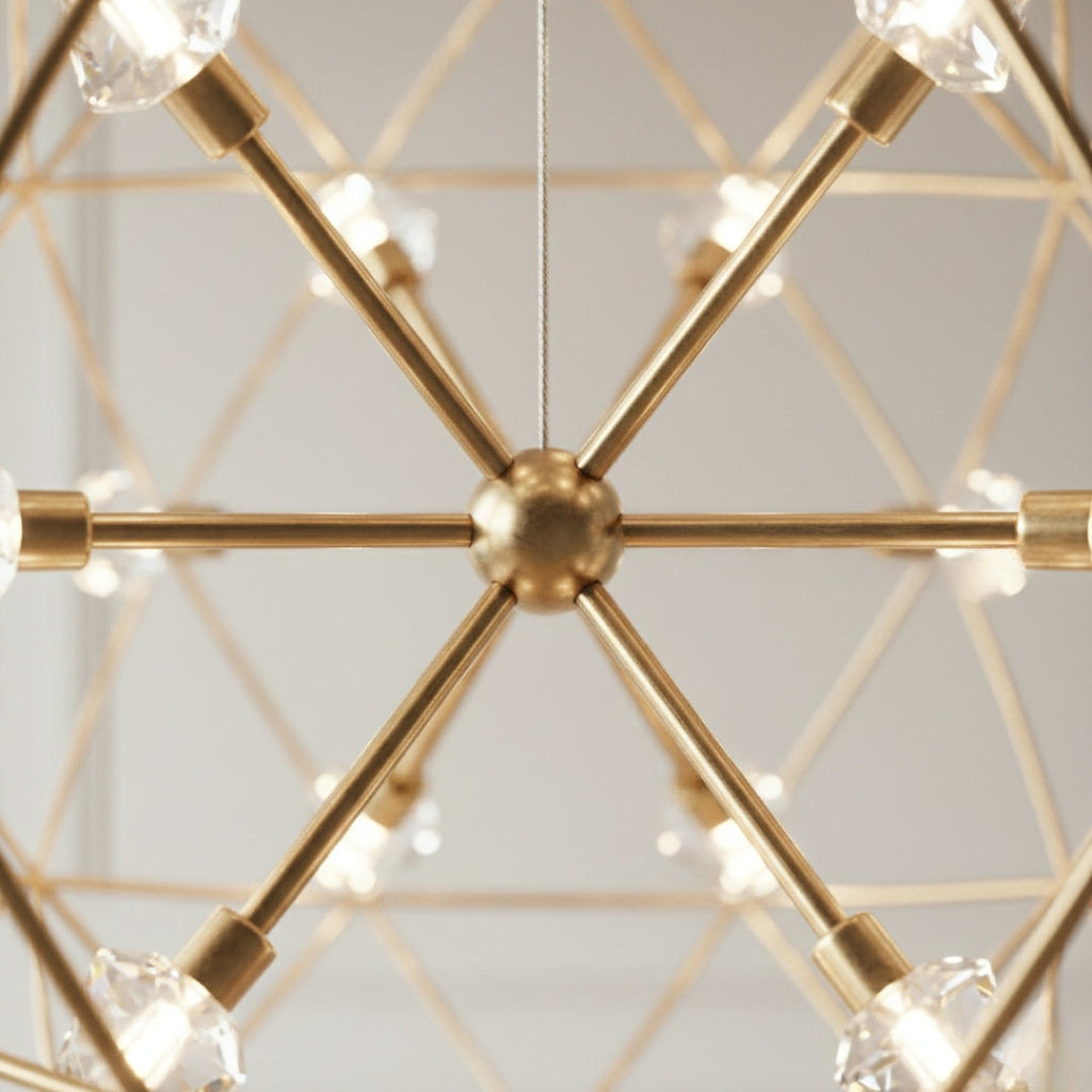Kronleuchter Pendelleuchte LED Loft aus Edelstahl Spark Ball