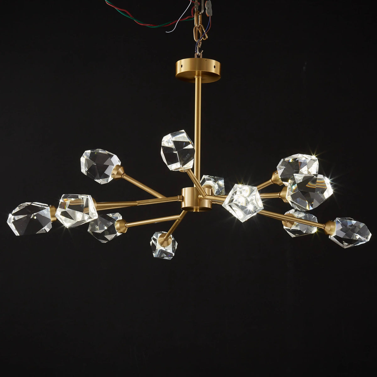 Kronleuchter Gold aus Glas und Kristallen