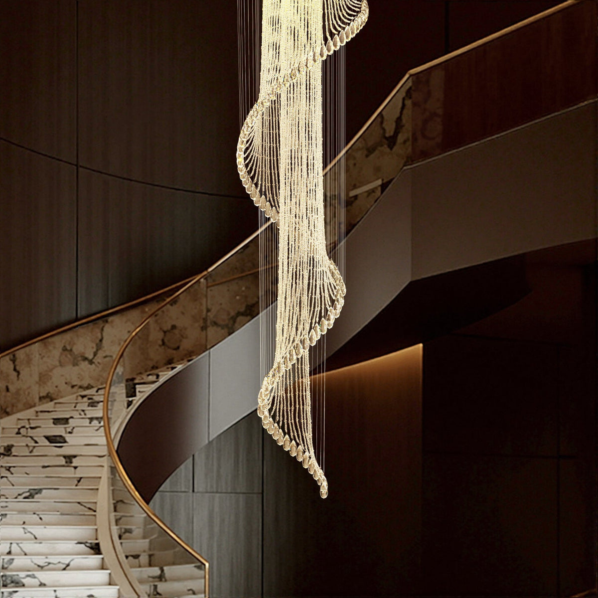 Kronleuchter Spirale Kristall Esszimmer