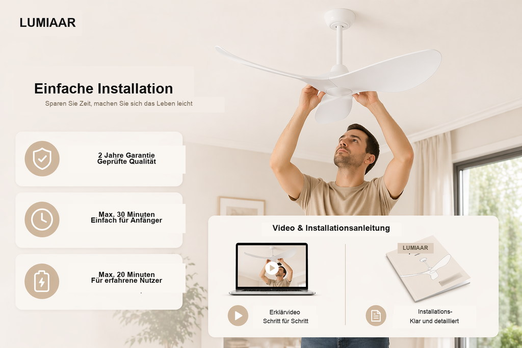 Capraia | Design-Ventilator LED Fernbedienung 97 cm