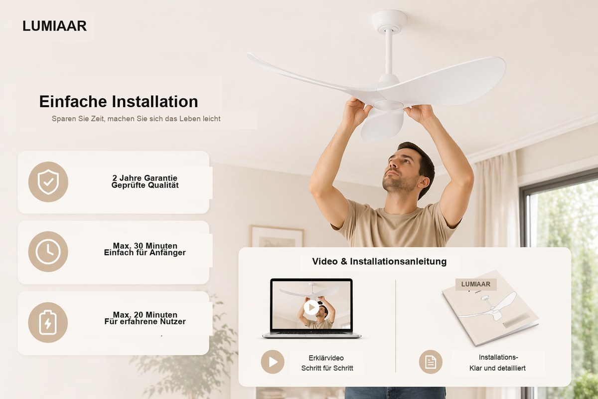 Capraia | Design-Ventilator LED Fernbedienung 97 cm