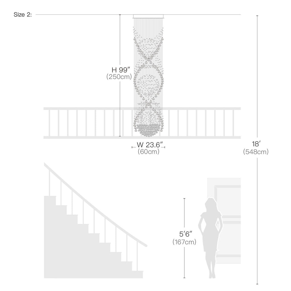 Kronleuchter Spirale Kristall Silber Kugel