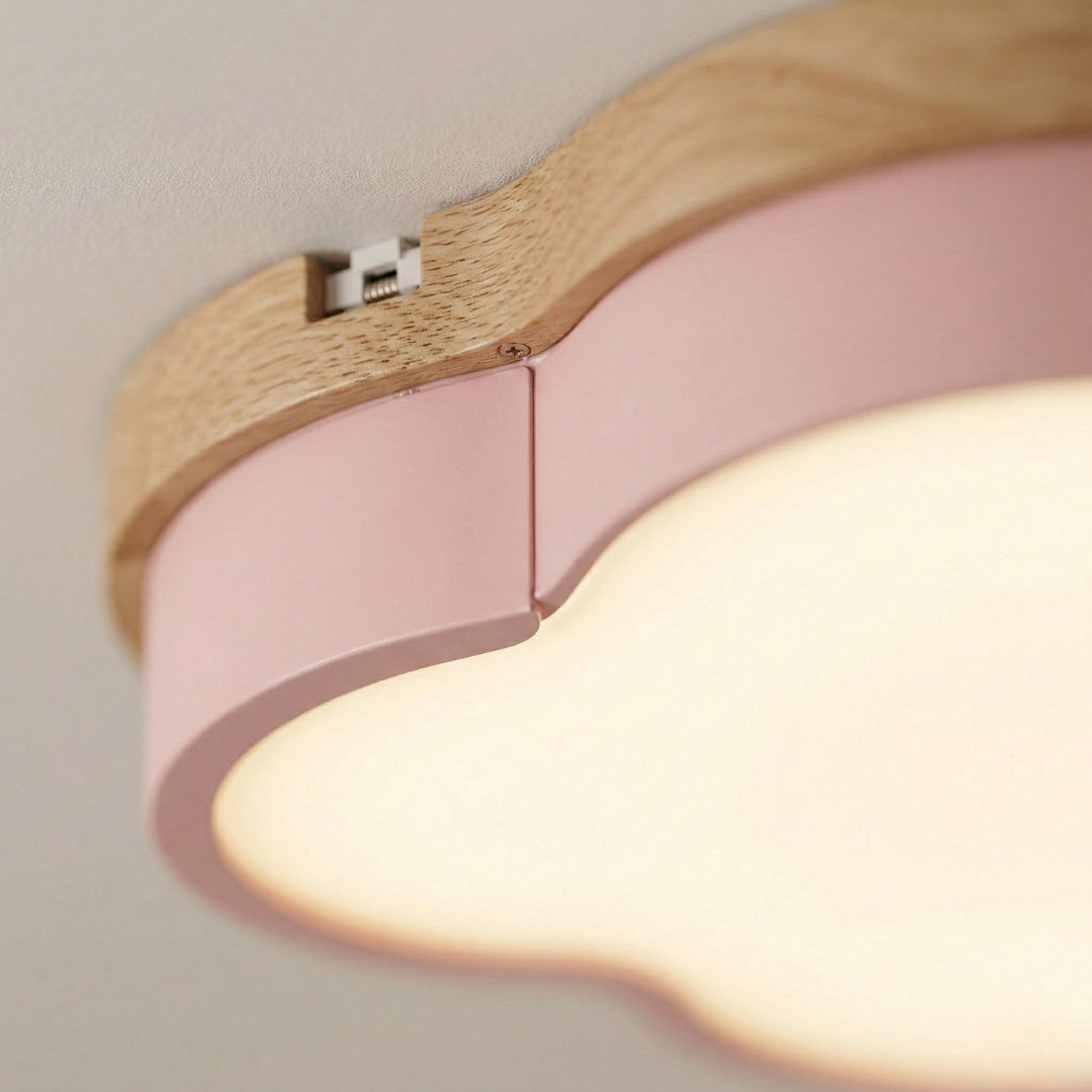 Deckenleuchte LED Holz Wolkenform Design