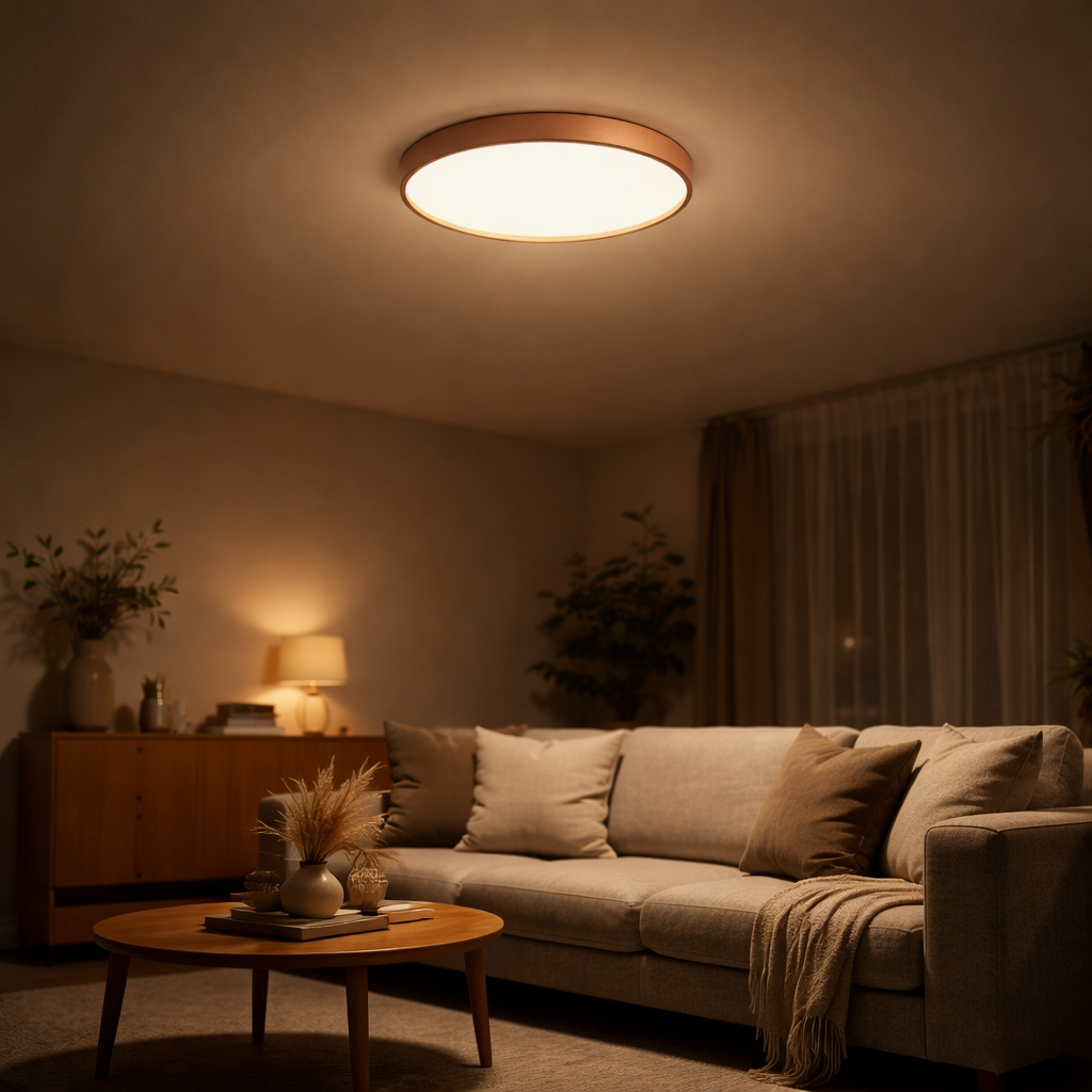 Deckenleuchte LED kreisförmig aus Metall design Dünn
