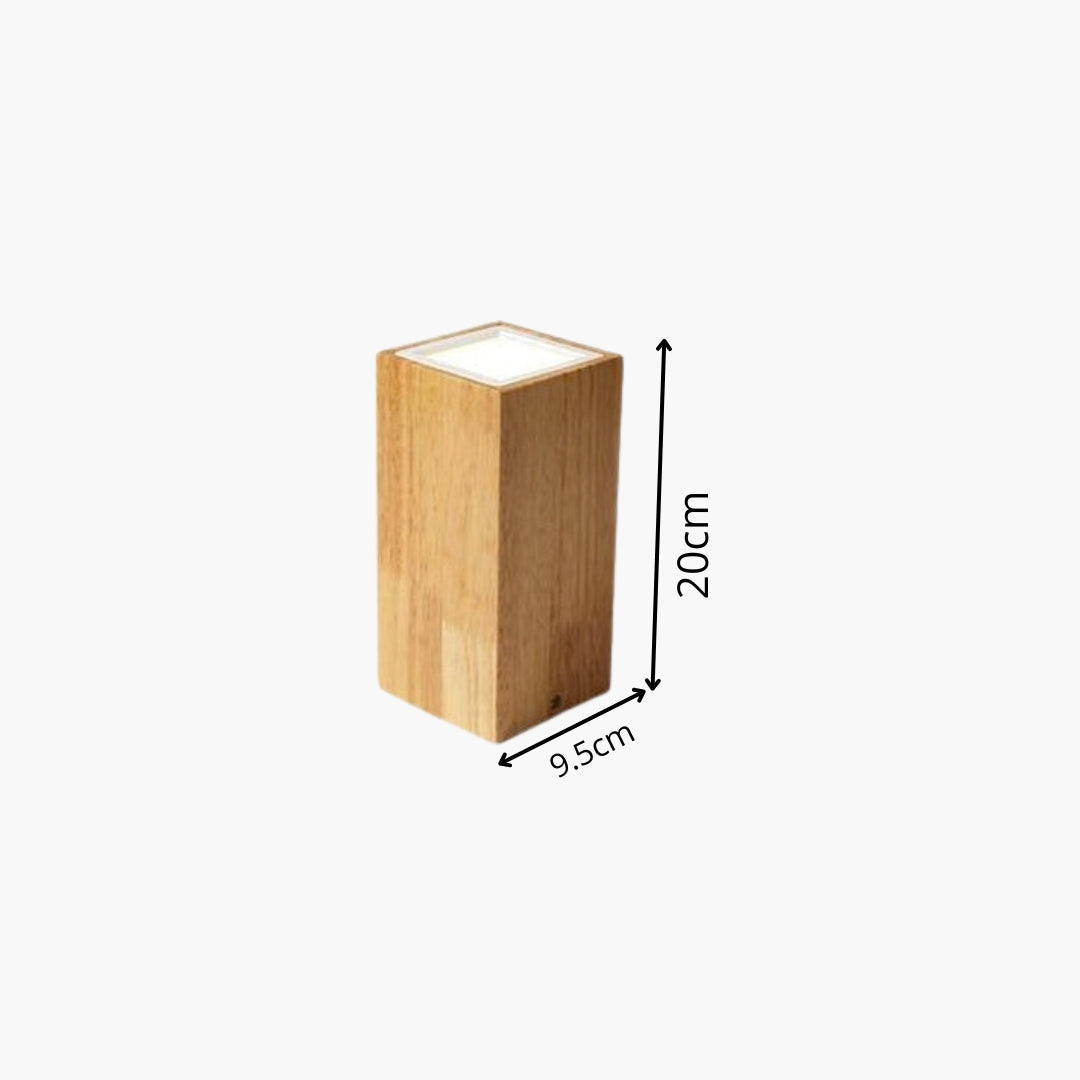 Deckenleuchte Würfel aus Holz LED Licht Elegant