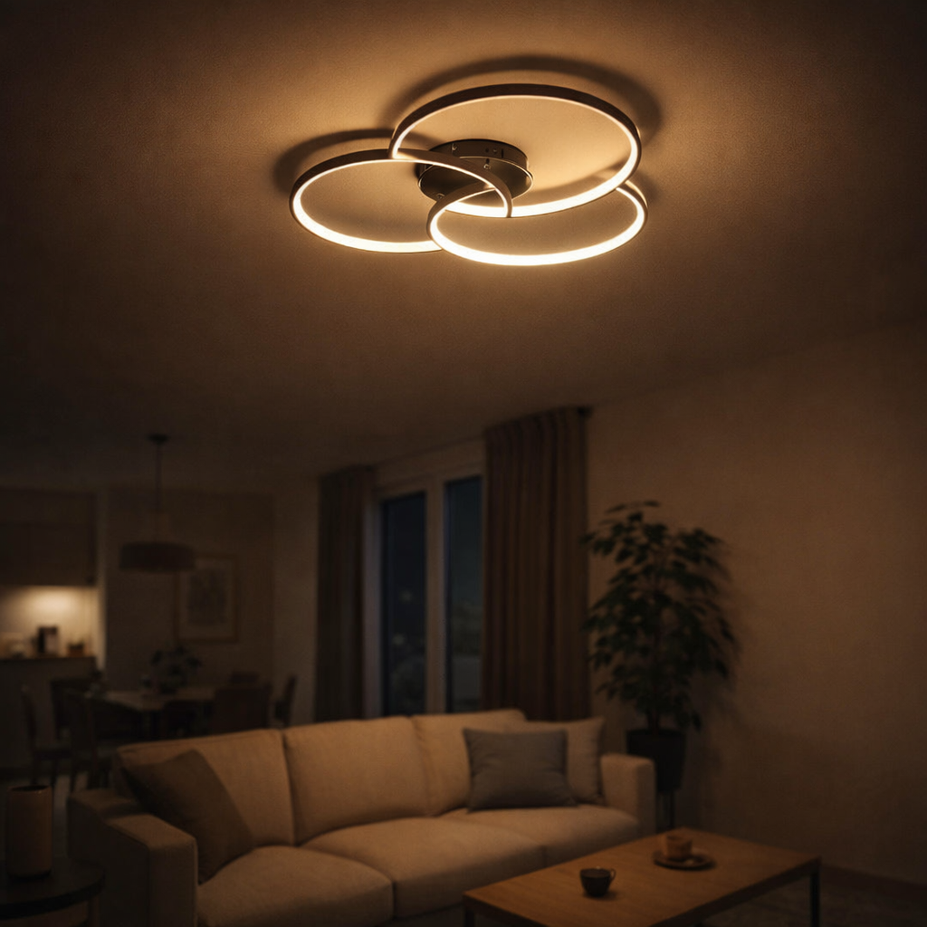 Deckenleuchte LED Design Rosette mit dreifachem Kreis