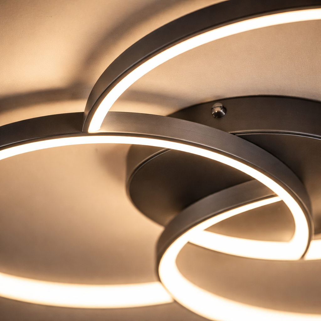Deckenleuchte LED Design Rosette mit dreifachem Kreis