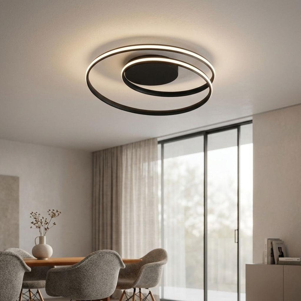 Deckenleuchte LED Doppelschleife Schwarz