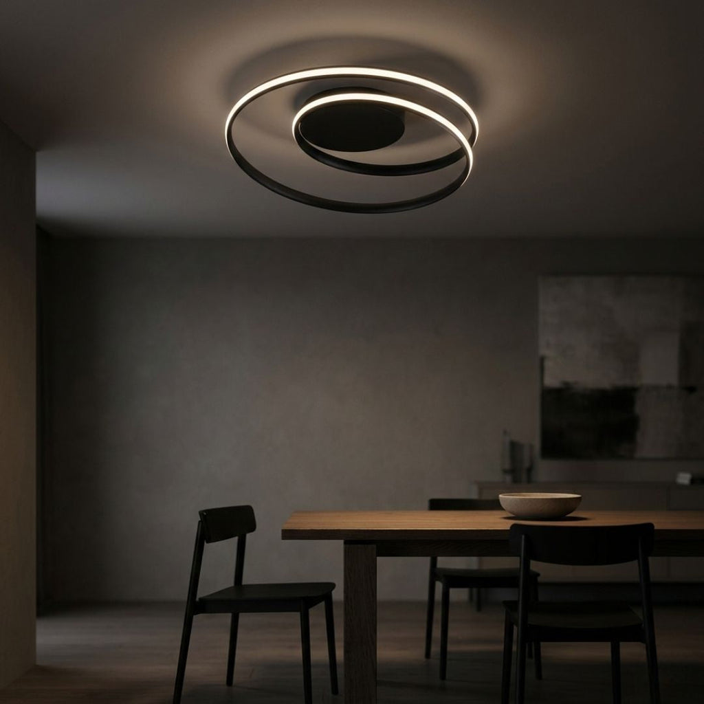 Deckenleuchte LED Doppelschleife Schwarz