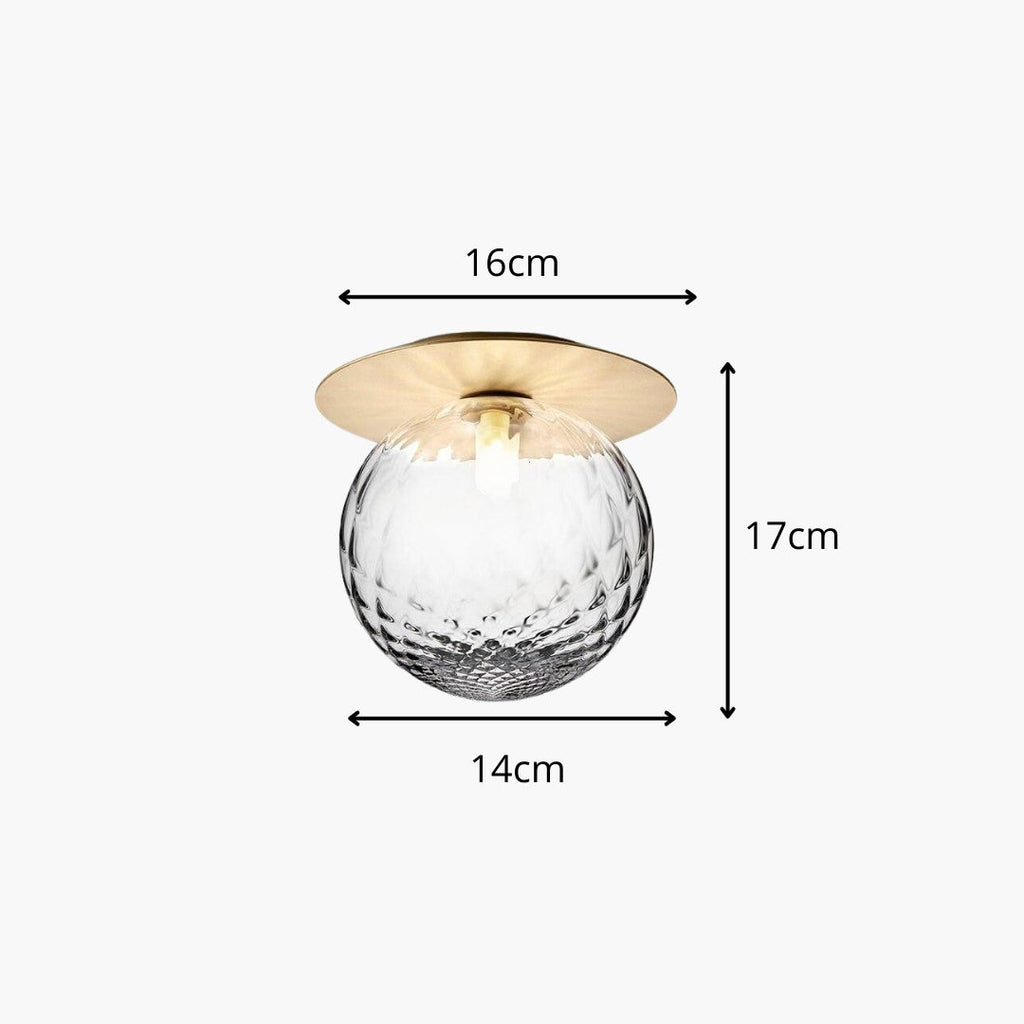 Deckenleuchte LED Rund Golden Glas Elegant