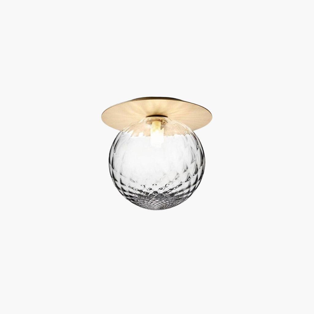 Plafonnier LED Rond Doré Verre Élégant