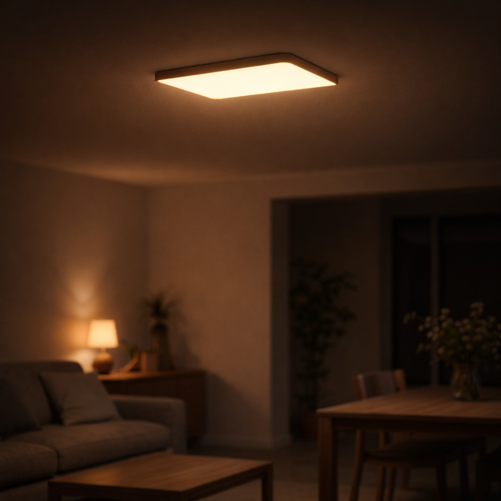 Deckenleuchte LED Rechteckig Holz Rand abgerundet