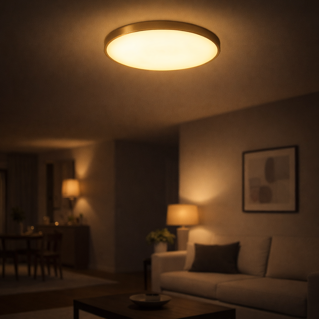 Deckenleuchte LED Rund Golden design flach modern