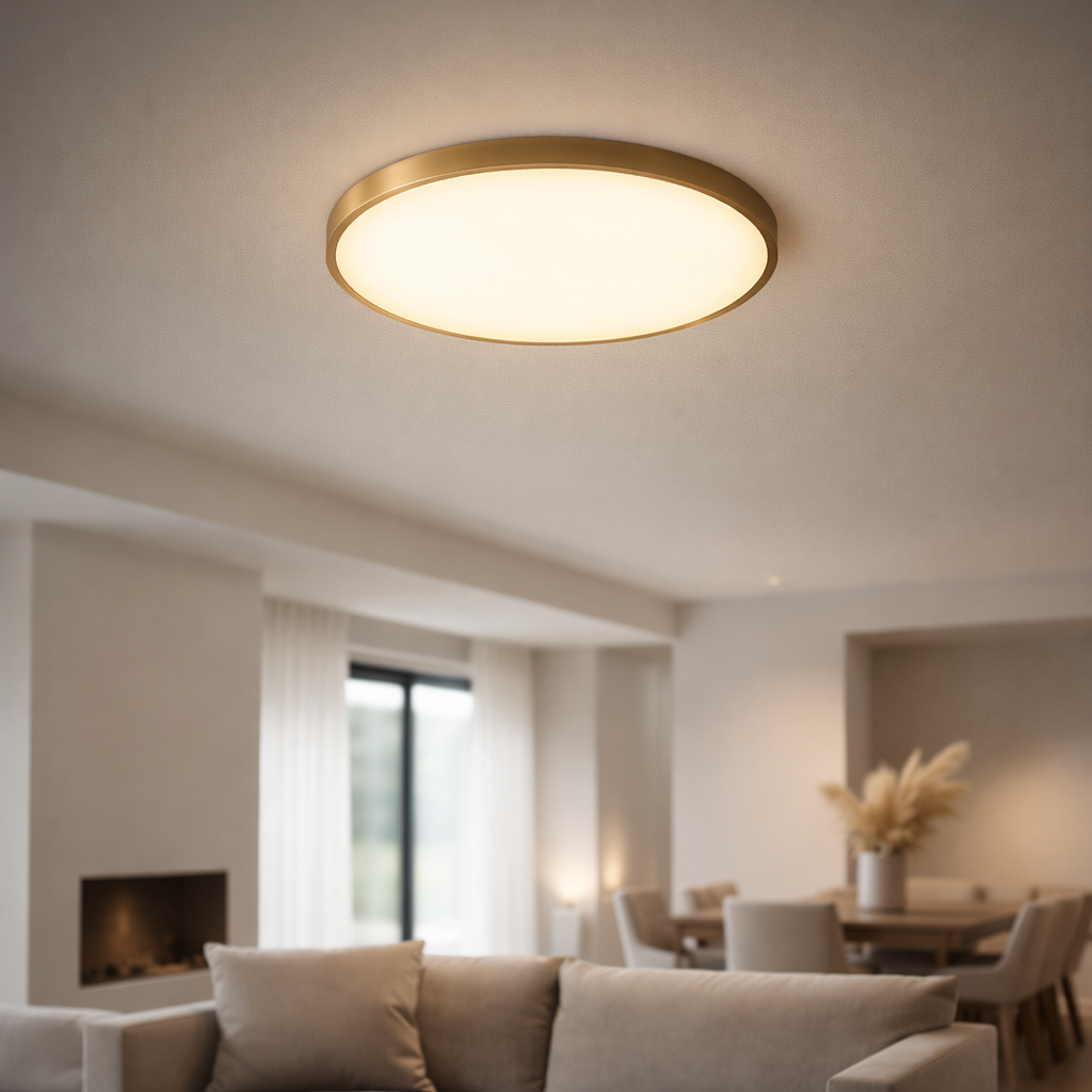 Deckenleuchte LED Rund Golden design flach modern