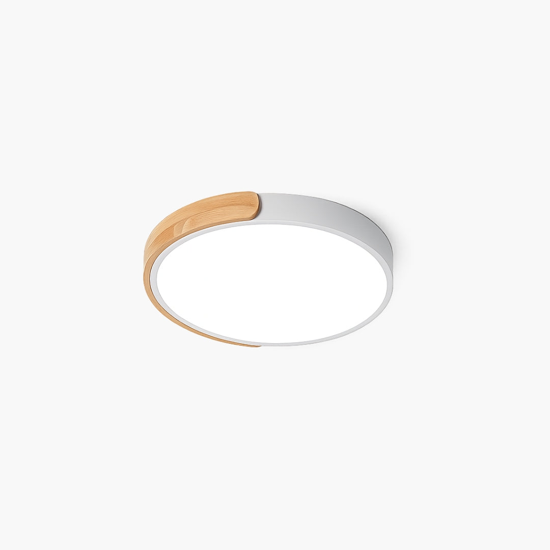 Deckenleuchte LED Rund Metall Holz Stil Macaron