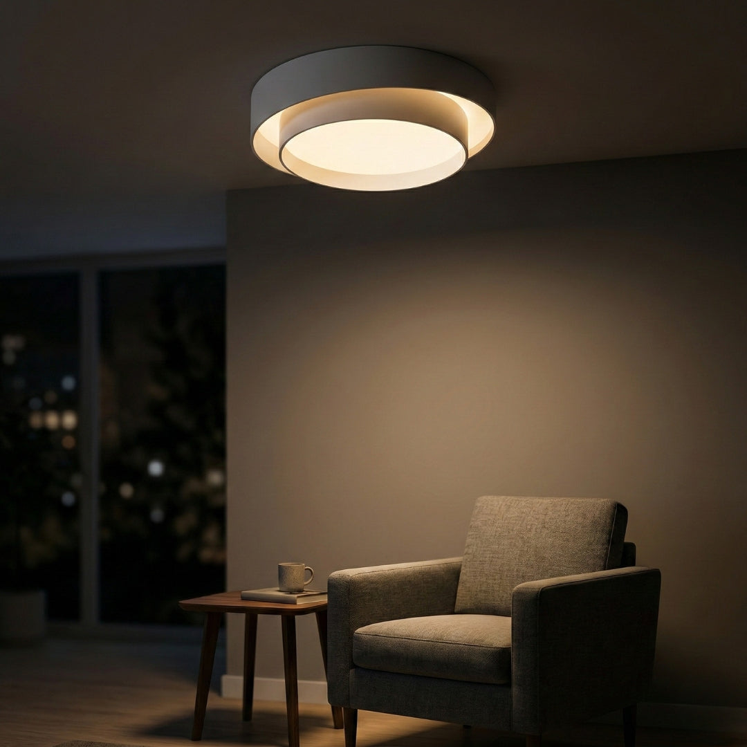 Deckenleuchte Rund mit LED Design modern Weiß