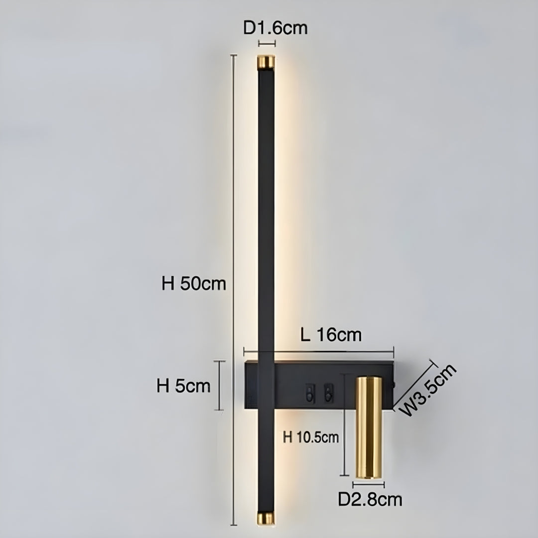 Nachttischlampe Wand Leuchtstange mit LED