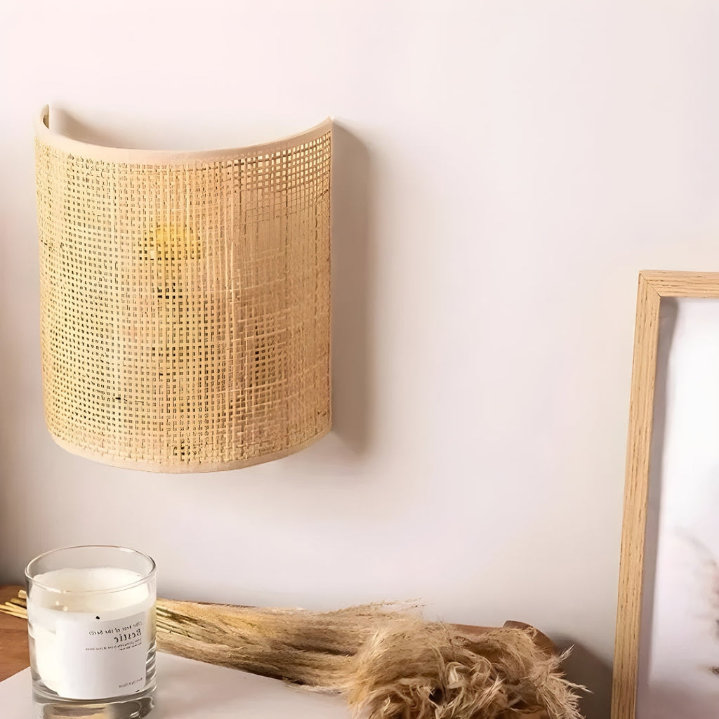 Nachttischlampe Wand Rattan