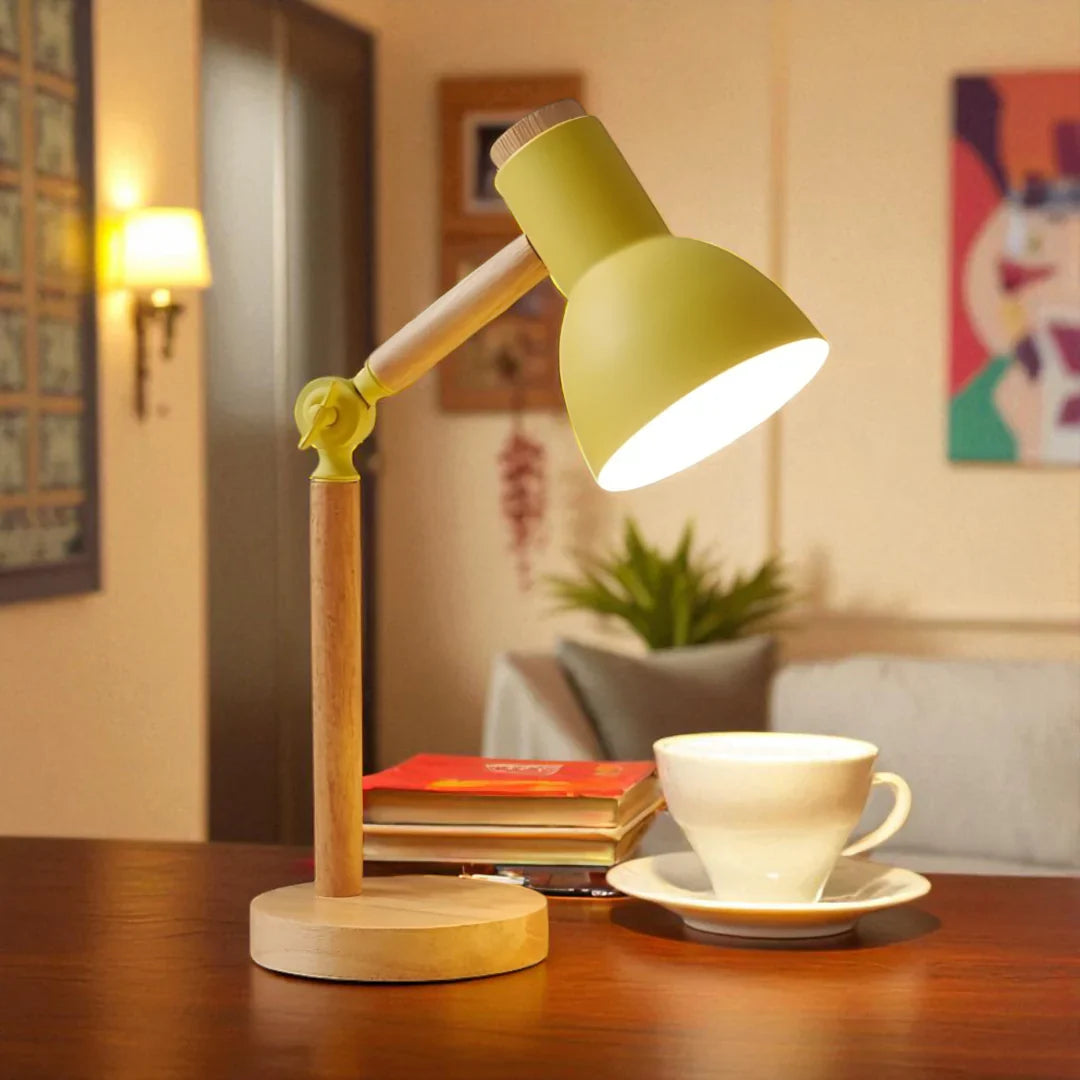 Nachttischlampe Holz Articulée