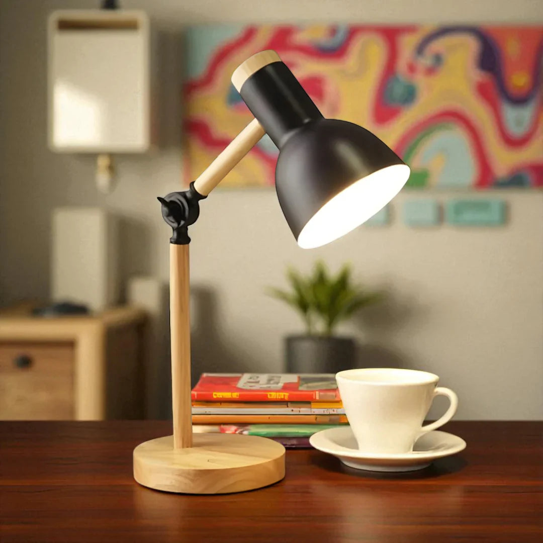 Nachttischlampe Holz Articulée