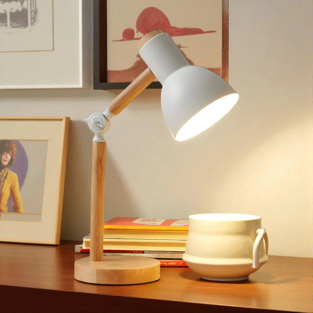 Nachttischlampe Holz Articulée