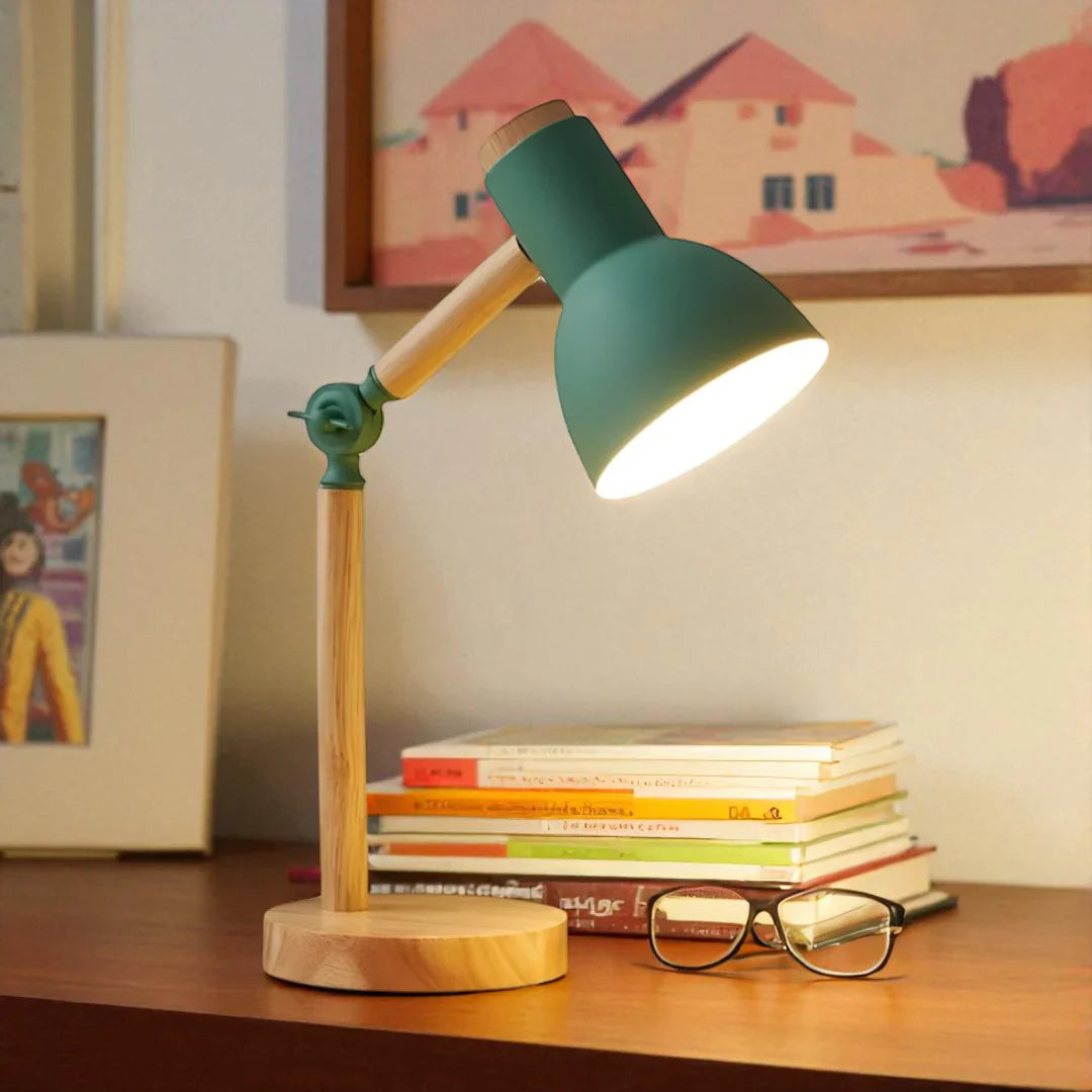 Nachttischlampe Holz Articulée