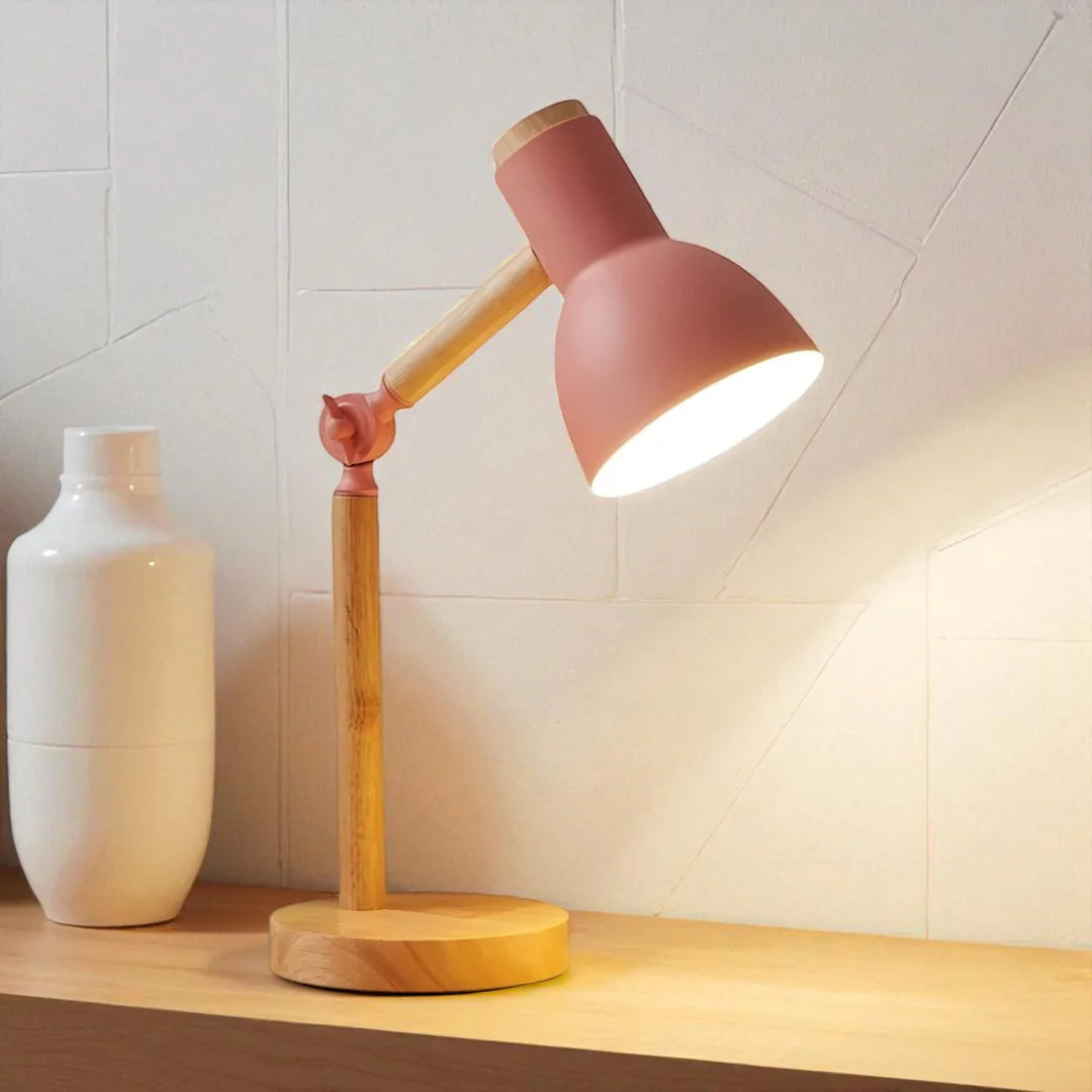 Nachttischlampe Holz Articulée