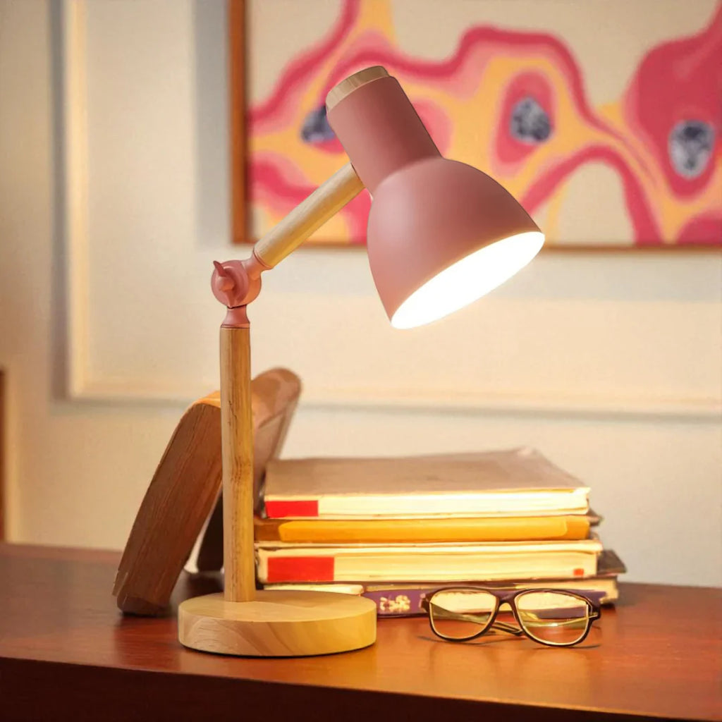 Nachttischlampe Holz Articulée