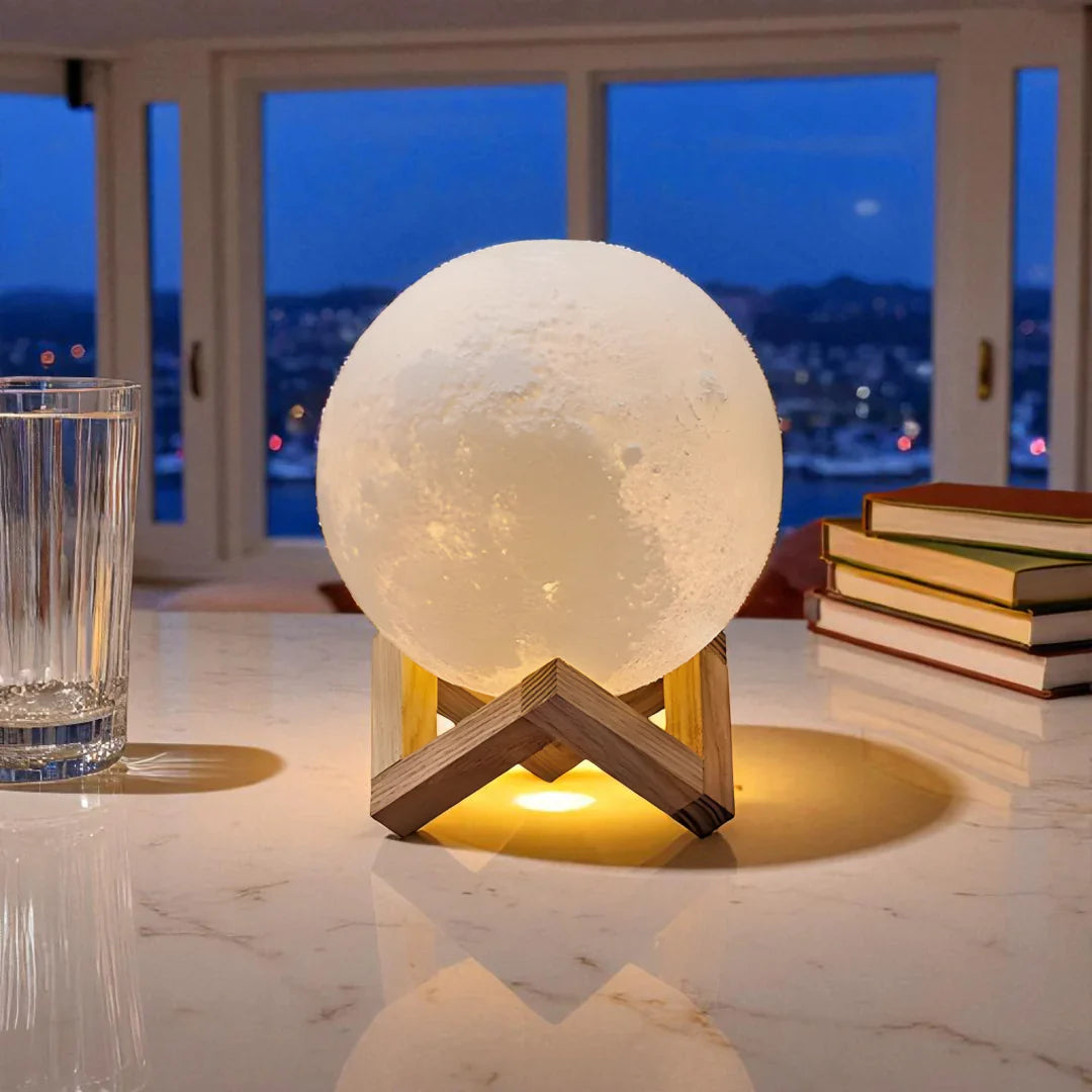 Nachttischlampe in Form von Mond