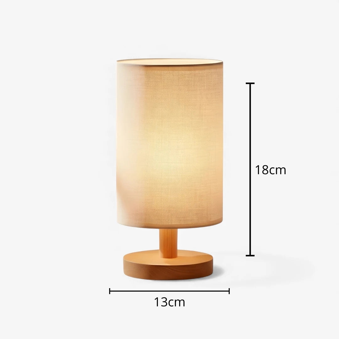 Nachttischlampe aus Leinen
