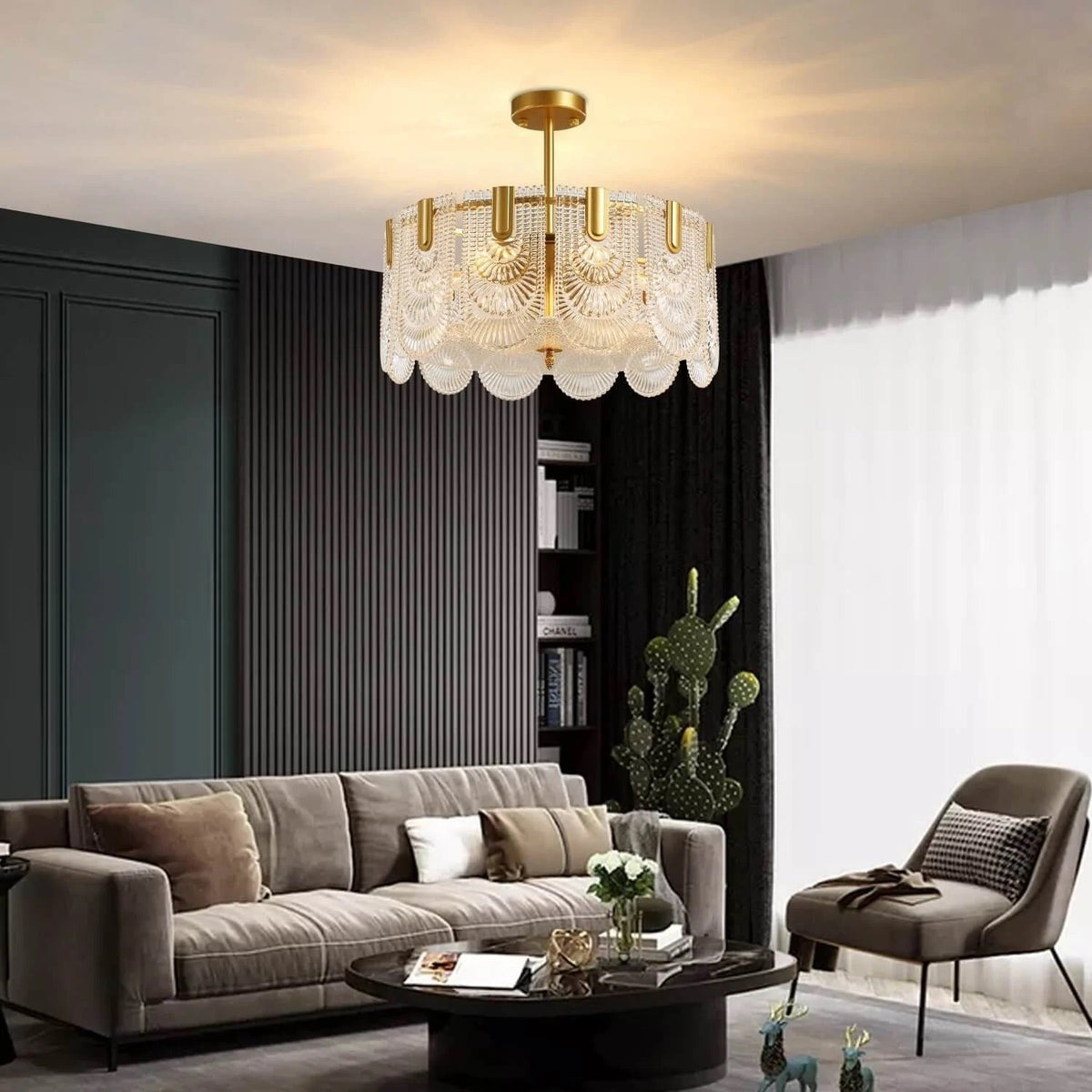 Kronleuchter Rund Metall Gold