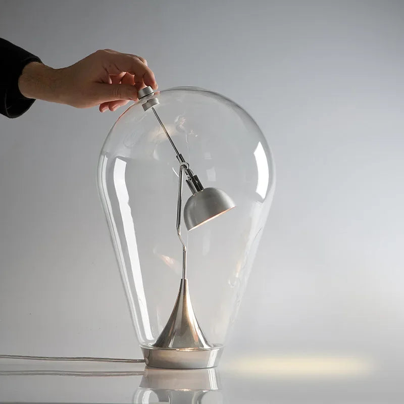 Nachttischlampe aus Glas Vintage