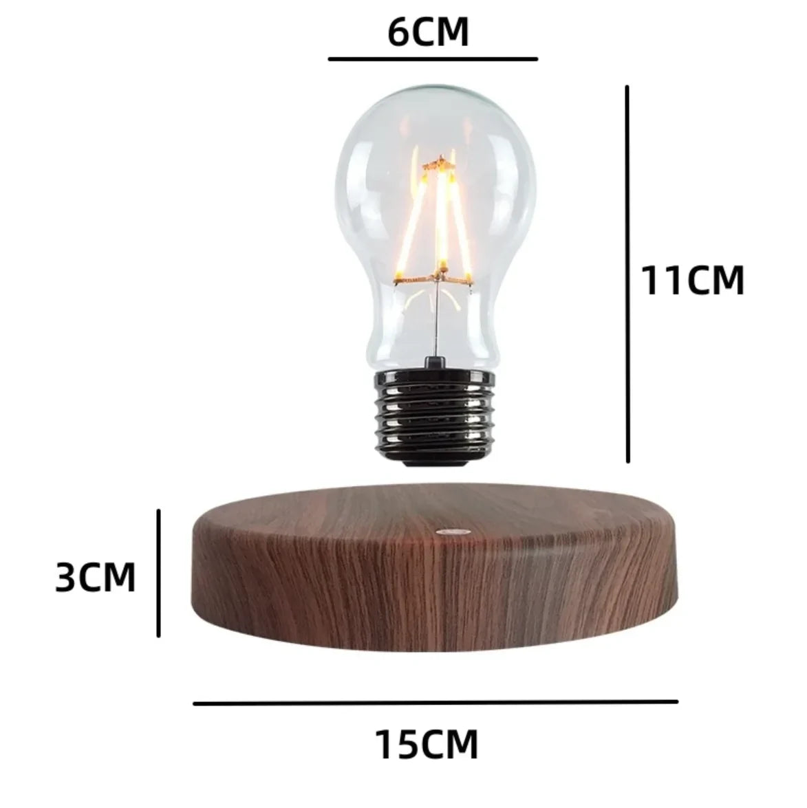 Nachttischlampe Holz Magnetschwebe-Glühbirne