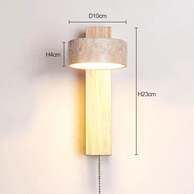 Nachttischlampe Wand Travertin