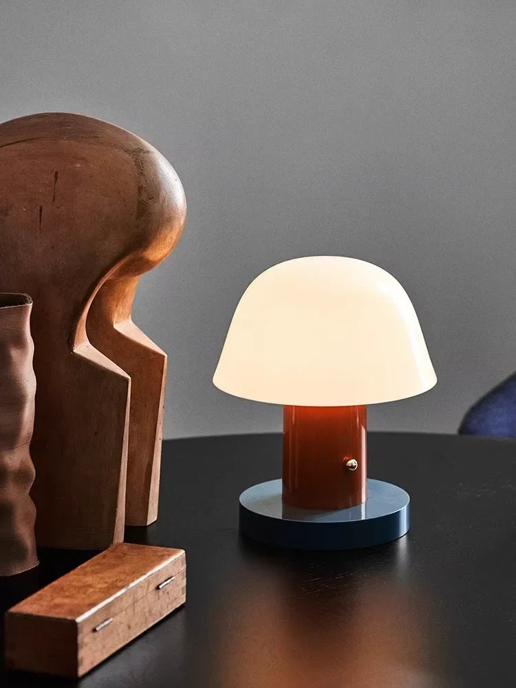 Nachttischlampe Pilz mit LED