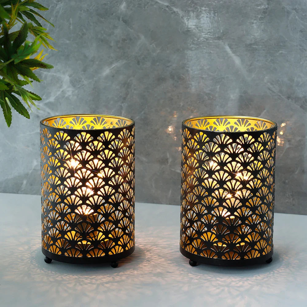 Nachttischlampe Schwarzes Metall