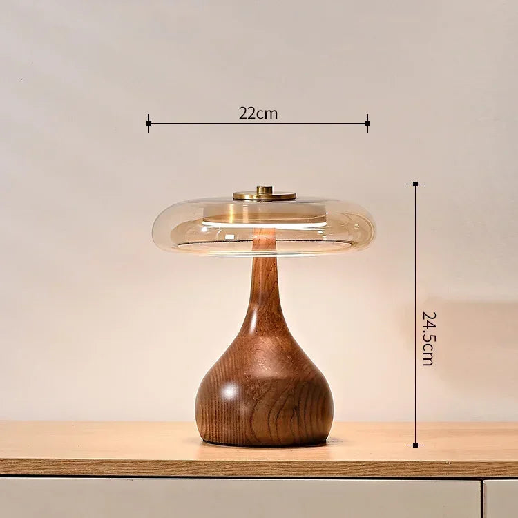 Nachttischlampe Naturholz
