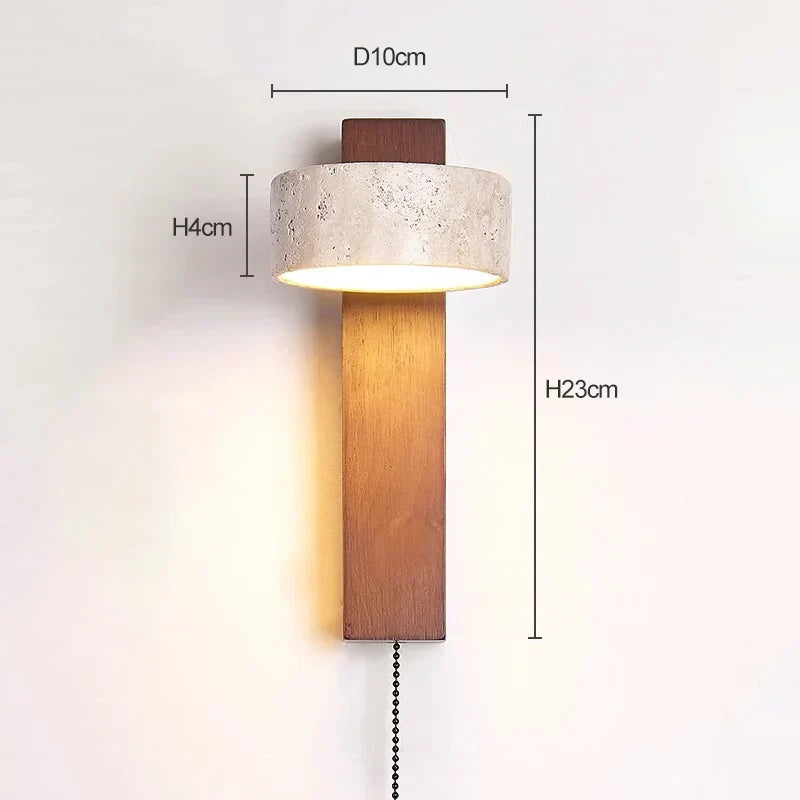 Nachttischlampe Wand Travertin