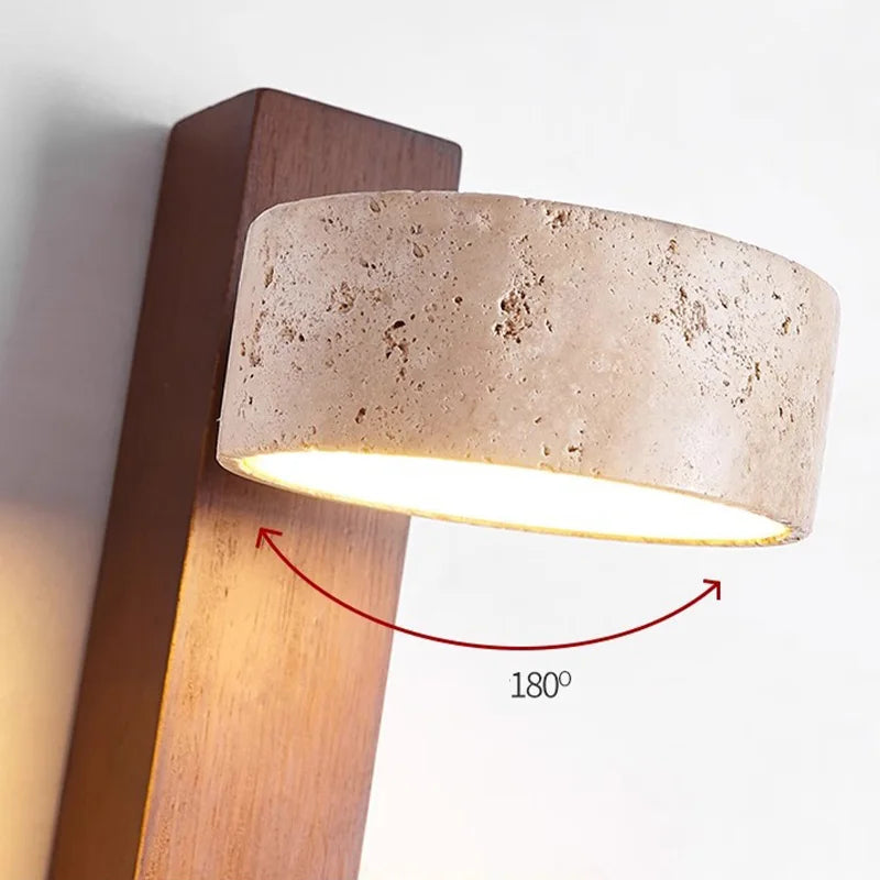 Nachttischlampe Wand Travertin