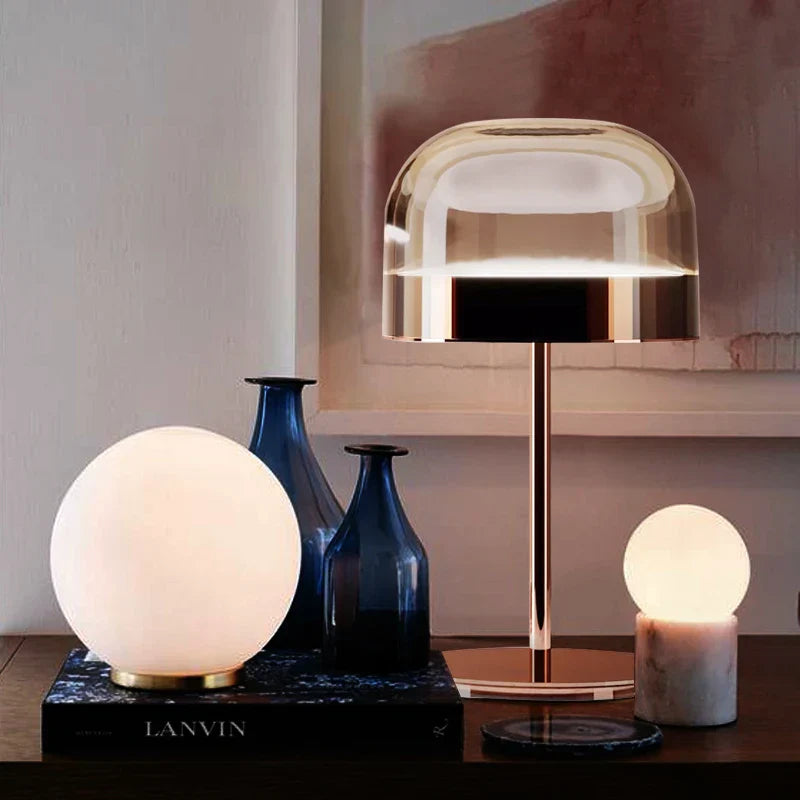 Nachttischlampe aus Transparentes Glas