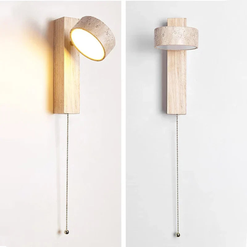 Nachttischlampe Wand Travertin