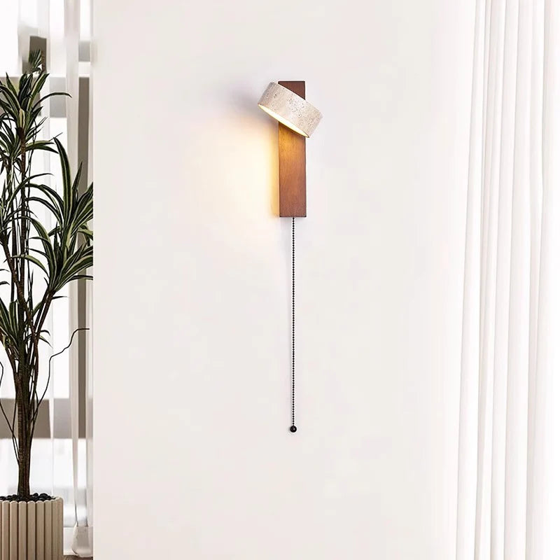 Nachttischlampe Wand Travertin