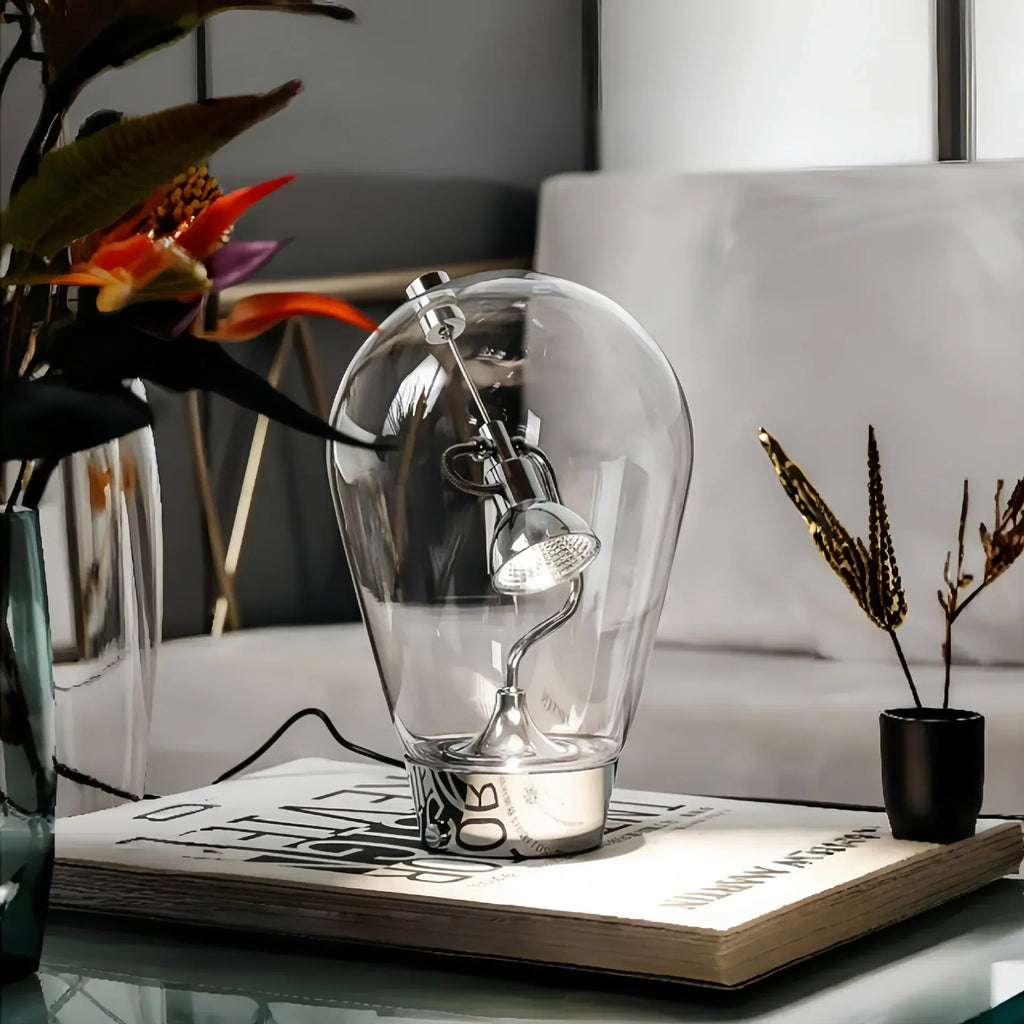 Nachttischlampe aus Glas Vintage