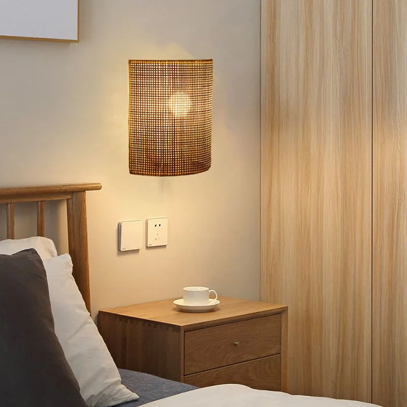 Nachttischlampe Wand Rattan