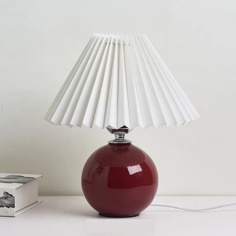 Nachttischlampe Lampenschirm Plissiert