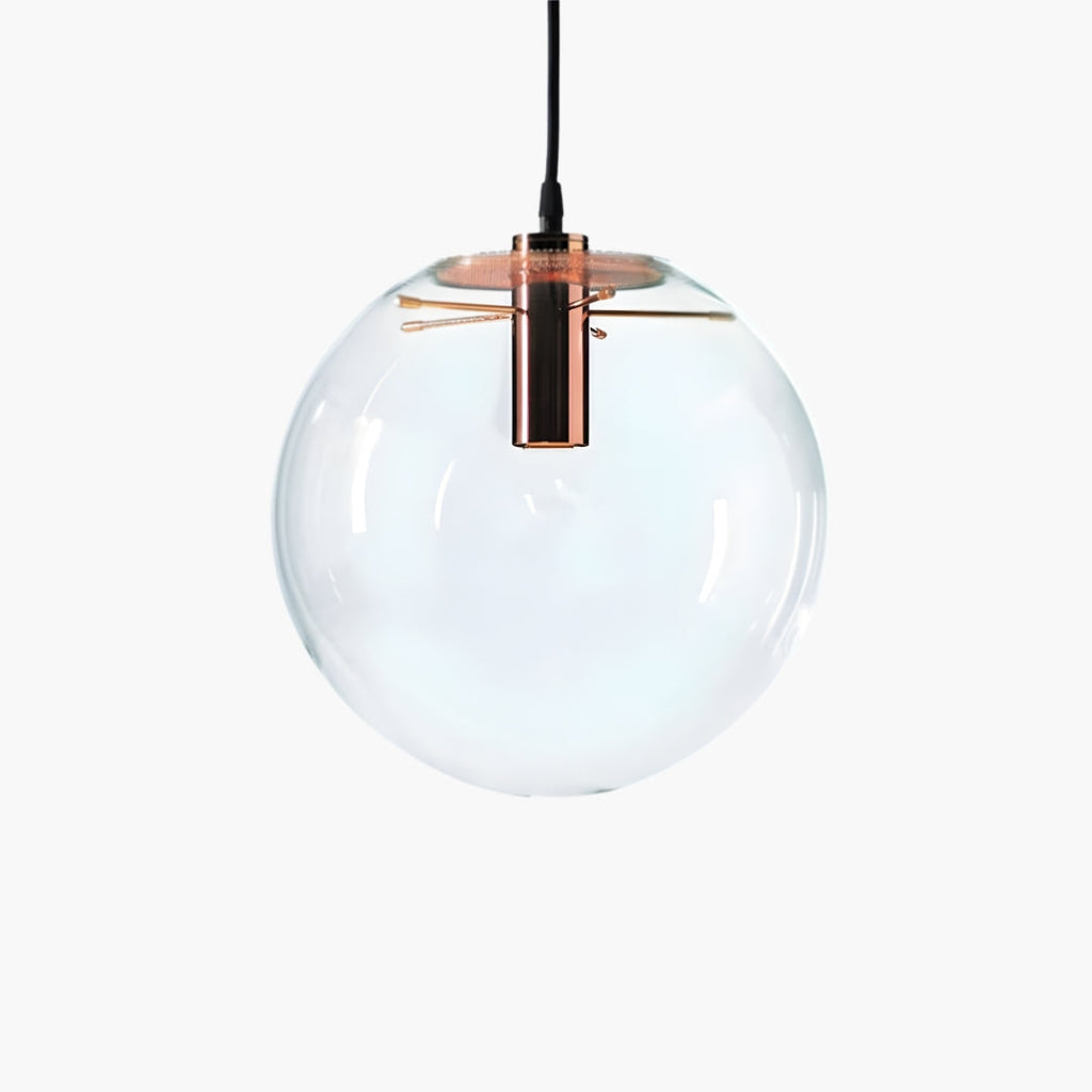 Pendelleuchte Kugel aus Glas LED Roségold oder Schwarz