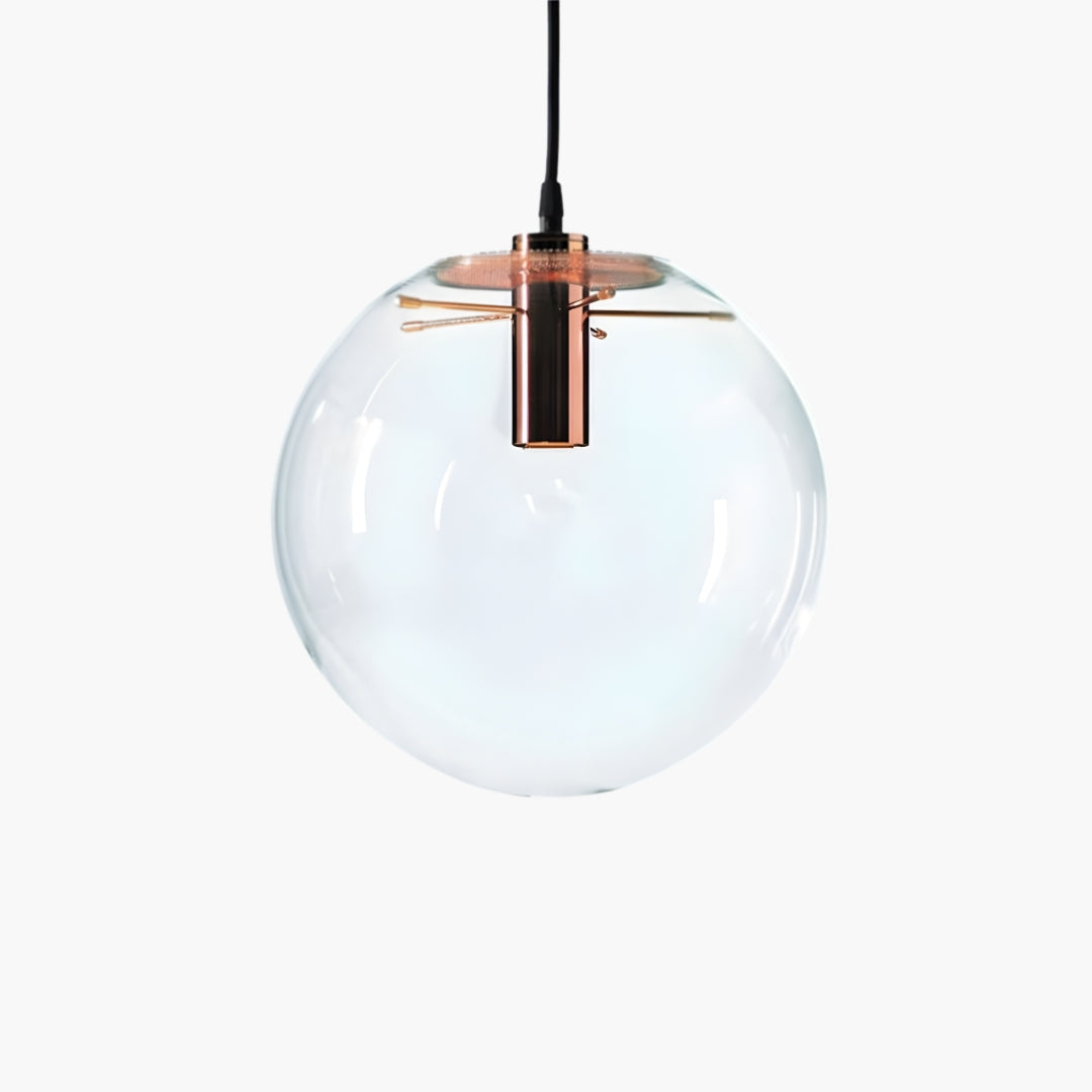 Pendelleuchte Kugel aus Glas LED Roségold oder Schwarz